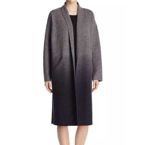 Eileen Fisher L/XL Womens Ombré Merino Wool Kimono Long Cardigan - Picture 1 of 9